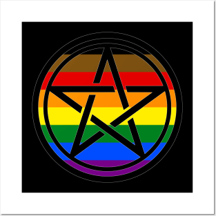 Large Print Pentacle LGBT Flag People of Color Pride Posters and Art